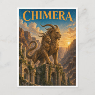 Carte Postale Chimère, Monstre de Fantasy Gothique