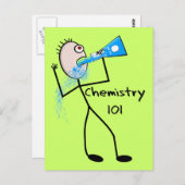 Carte Postale Chimie 101 Stickman Design Dons Amusants (Devant / Derrière)