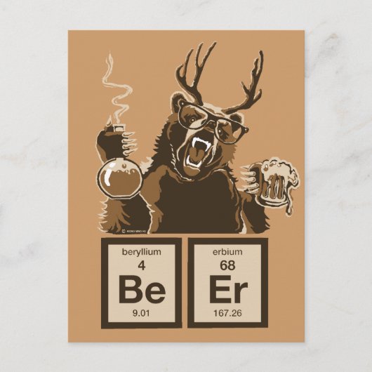 Carte Postale Chimie bière découverte par l'ours (Devant)