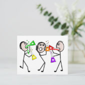 Carte Postale Chimie/Chimistes Cadeaux Personnages en allumettes (Debout devant)