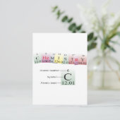 Carte Postale Chimie épelée avec éléments (Debout devant)