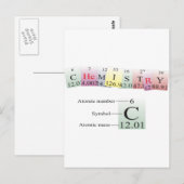 Carte Postale Chimie épelée avec éléments (Devant / Derrière)