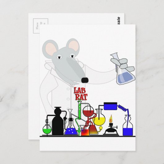CARTE POSTALE CHIMIE LAB RAT (Devant / Derrière)
