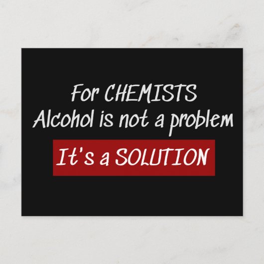 Carte Postale Chimistes Alcool Solution Chimie Plaisanterie (Devant)