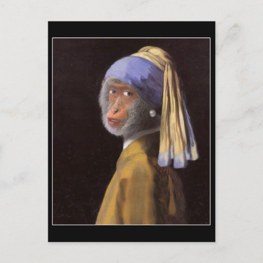 Carte Postale Chimp avec l'oreille de la perle (Devant)