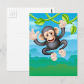 Carte Postale Chimp de dessin (Devant / Derrière)