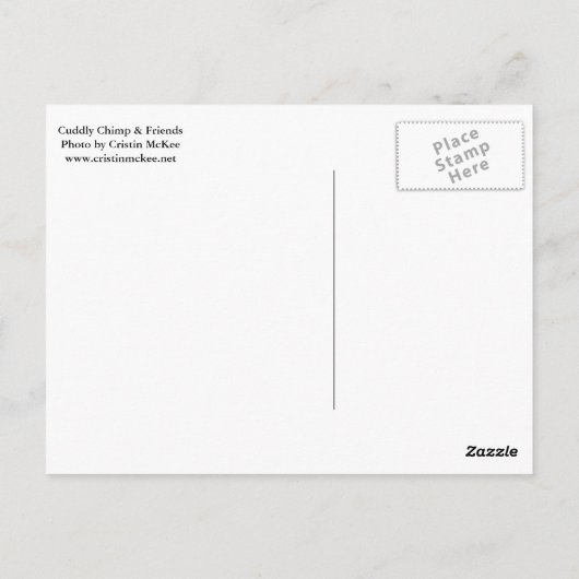 Carte Postale Chimp et amis animaux (Dos)