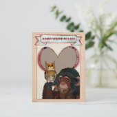 Carte Postale CHIMP & OWL VALENTINE (Debout devant)
