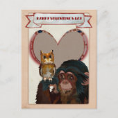 Carte Postale CHIMP & OWL VALENTINE (Devant)