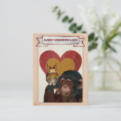 Carte Postale CHIMP & OWL VALENTINE (Debout devant)