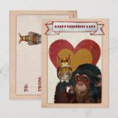 Carte Postale CHIMP & OWL VALENTINE (Devant / Derrière)