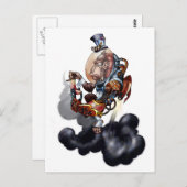 Carte Postale Chimp spatial Steampunk (Devant / Derrière)