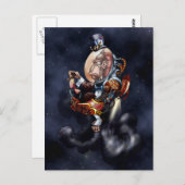 Carte Postale Chimp spatial Steampunk (Devant / Derrière)