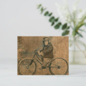 Carte Postale Chimp vintage à vélo (Debout devant)