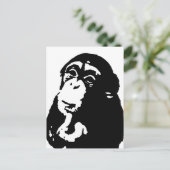 Carte Postale Chimpanzé Pop Art Thinking (Debout devant)