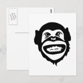 Carte Postale Chimpanzé singe sourire (Devant / Derrière)