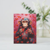 Carte Postale Chimpanzé Valentines (Debout devant)