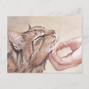 Carte postale Chin Scratch Cat Art