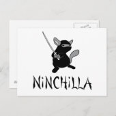 Carte postale Chinchilla Ninja (Devant / Derrière)