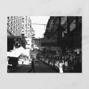 Carte Postale Chine Ancien Hong Kong rue Ville voitures