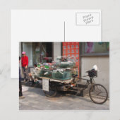 Carte Postale Chine Bicyclette—vente de poisson (Devant / Derrière)