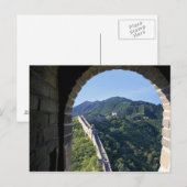 Carte Postale Chine, comté de Huairou, section Mutianyu de la (Devant / Derrière)