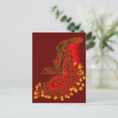 Carte Postale Chine Dragon rouge et or design (Debout devant)