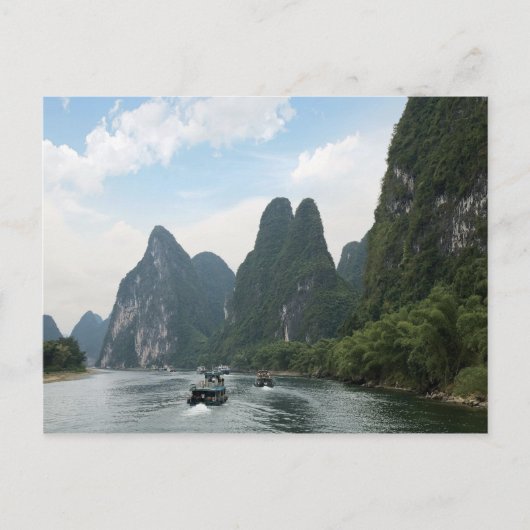 Carte Postale Chine, Guilin, Li River, Bateaux de la rivière le (Devant)