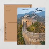 Carte Postale Chine Jinshaning Grande Muraille (Devant / Derrière)