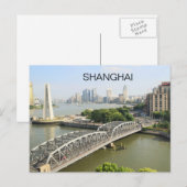 Carte Postale Chine Shanghai City Skyline Vue de la zone Bund (Devant / Derrière)