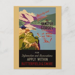 Carte Postale Chine vintage Yangtze River Voyage chinois
