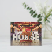 Carte Postale Chinese New Year Horse Disco style with Texts HPc (Debout devant)