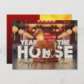 Carte Postale Chinese New Year Horse Disco style with Texts HPc (Devant / Derrière)