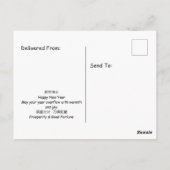 Carte Postale Chinese New Year Tea Ceremony Art Greeting (Dos)