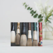 Carte Postale Chinese paint brushes (Debout devant)