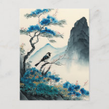 Chinois aquarelle paysage de peinture à la brosse