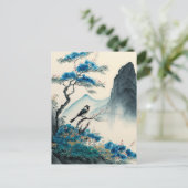 Carte Postale Chinois aquarelle paysage de peinture à la brosse (Debout devant)