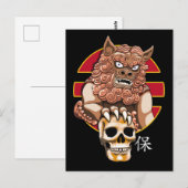 Carte Postale Chinois Lion guardian - Foo Dog (Devant / Derrière)