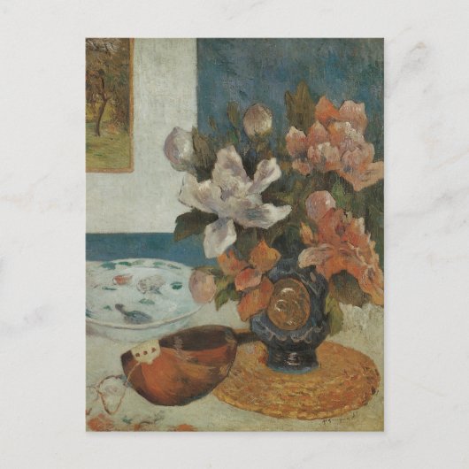 Carte Postale Chinois Peonies et Mandoline par Paul Gauguin (Devant)