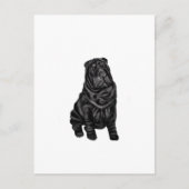Carte Postale Chinois Shar Pei - noir (Devant)