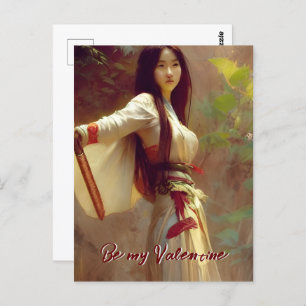 Carte Postale Chinois Wuxia Fighter Martial Arts Valentine