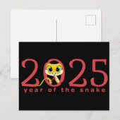 Carte postale chinoise de l'année du serpent dessi (Devant / Derrière)