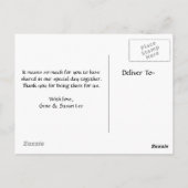 Carte postale chinoise "Double Bonheur" Merci (Dos)