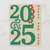 Carte Postale Chinoise Du Nouvel An 2025 Du Serpen (Devant)