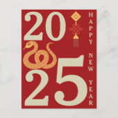 Carte Postale Chinoise Du Nouvel An 2025 Du Serpen (Devant)