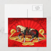 Carte Postale Chinoise Du Nouvel An, Année Du Chev (Devant / Derrière)