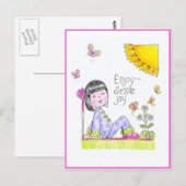 Carte postale chinoise fille (Devant / Derrière)