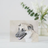 Carte Postale Chinook (oreilles d'hélicoptère) Peinture - Chien  (Debout devant)