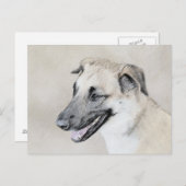 Carte Postale Chinook (oreilles d'hélicoptère) Peinture - Chien  (Devant / Derrière)