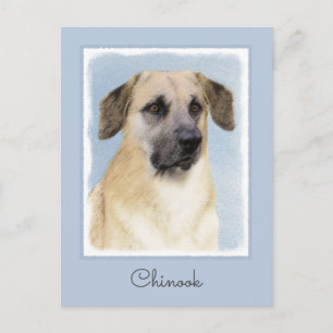 Carte Postale Chinook (Oreilles Laissées) Peinture - Art Chien o